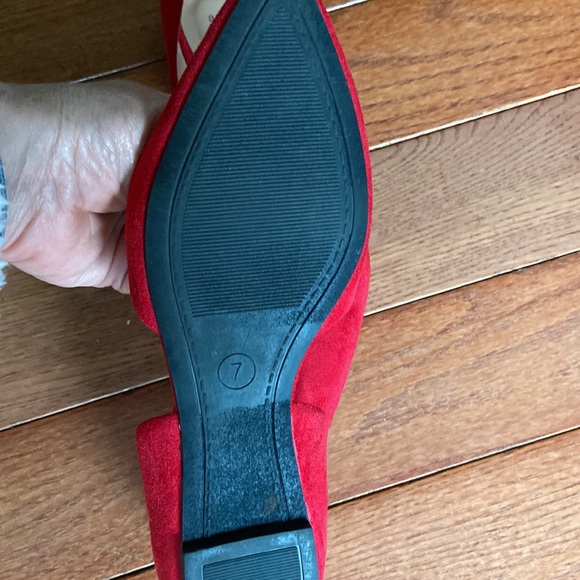 Size 7 Red flats - worn a couple of hours. Excellent condition - no stains. - Picture 2 of 4